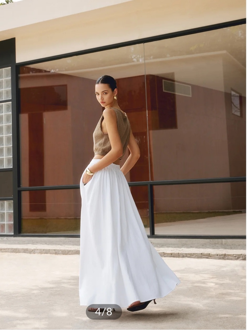 Cotton Pleated Maxi Skirt - brand new - Picture 4 of 8